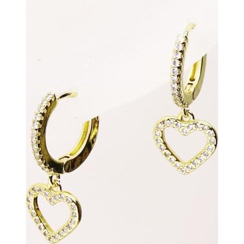 10 Pairs Fashion Zirconia Heart Series Hollow earrings Hearts shape drop earrings fashion jewelry earrings women earrings 8272