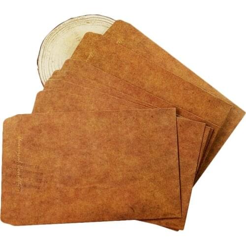 100 Pcs/lot Retro Style Brown Kraft Paper Envelope Vintage Air Mail Gift Envelope for Thanks Unique Invitation Wedding Busniess