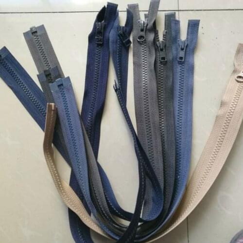 12pcs/lot Cheap Stocked YKK Zipper Single Open Black Blue Grey Resin 51-60 Cm Tailoring Materials Tailor Zippers
