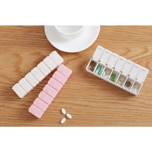 1PC Plastic Pill Medicine Box Tablet Divider Case 7 Compartments Outdoor Travel Pillbox Storage 7 Day Style LF 223
