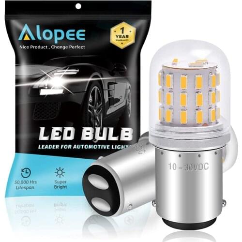 2-Pack 1142 BA15D 1176 39 SMD LED Bulbs Car Interior RV Camper Trailer Lighting Boat Yard Light Tail Bulbs Warm White 9-30V DC