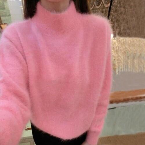 2021 Top Fashion 100% Real Mink Cashmere Turtleneck Pullovers Natural Genuine Mink Cashmere Sweater wsr333