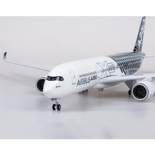 47CM 1/142 Scale stripe Airplane Airbus A350 Prototype XWB Airline Model W Light Wheel Diecast Plastic Resin Plane ForCollection