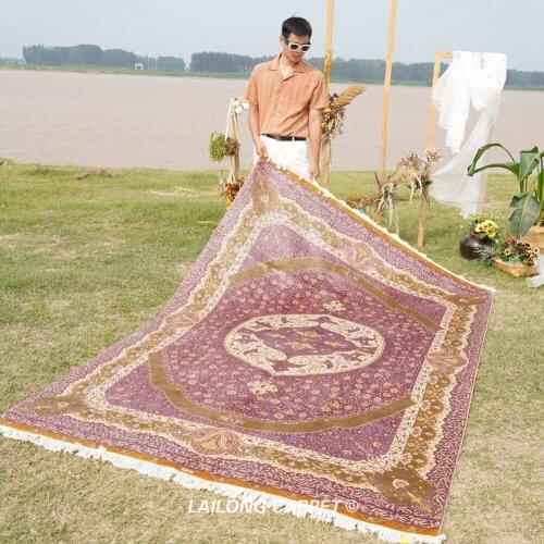 6'x9' The Persian style handmade area rug silk high quality tabriz carpet (YL0275A)