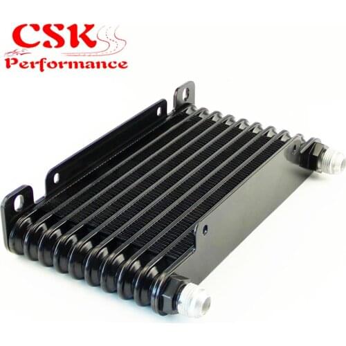 AN10 32mm Aluminum 10 Row Engine/Transmission Racing Oil Cooler Black
