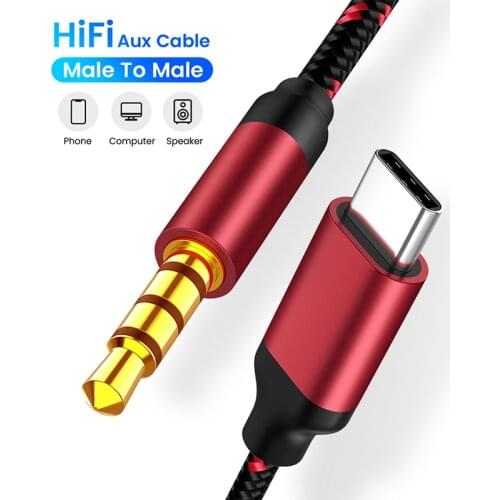 Type C to 3.5mm Audio Cable Audio Aux Cable Car Headphone Speaker Wire Line 3.5 Jack Aux Cord For Huawei Mate 20 Xiaomi 9