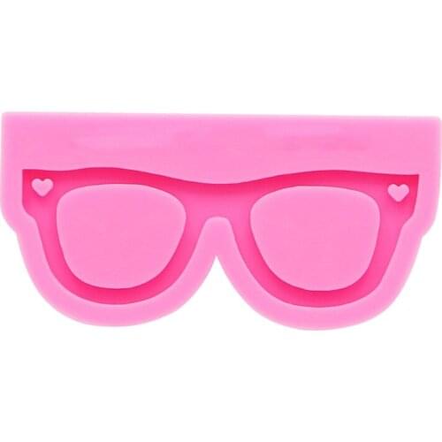 Keyring Pendant Silicone Mould Glossy Glasses Shape Keychain Epoxy Resin Mold F3MD