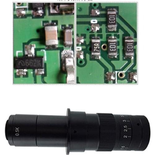 C-mount Lens 120X 180X 300X Zoom Adjustable 0.7X-4.5X Magnification High Definition for USB Industry Microscope Parts Accessorie