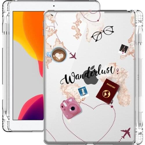 World Travel For Air 4 ipad 7th Generation Tablet Pro 11 Case 2020 With Pencil Holder Air 2 Clear Soft Cover Mini Cases Air 3