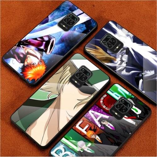 Tempered Glass Cover Anime Bleach ichigo For Xiaomi Redmi Note 10 10S 9T 9S 9 8T 8 7 Pro Max Shockproof Shell Phone Case