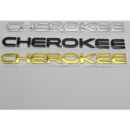 For Jeep Cherokee Emblem Logo Sticker 3D Letter Word Rear Trunk Car Body ABS Chrome Nameplate Auto Badge Decal
