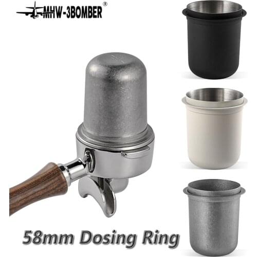 58MM Aluminum Alloy Dosing Ring Brewing Bowls Coffee Sniffing Mug Powder Feeder Tank Coffee Tamper Espresso Tool Cafe Accessory