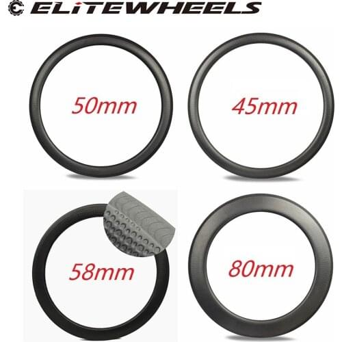 ELITEWHEELS Carbon Wheels Dimple Carbon Rims 45mm 50mm 58mm 80mm Depth Carbon Fiber Golf Surfce For Road Bike And Cycle Cross