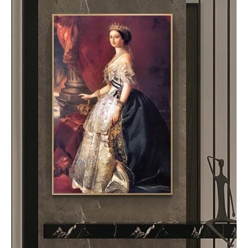 Eugenie de Montijo by Franz Xaver Winterhalter Portrait Oil Painting On Canvas Wall Art Poster and Print Picture for Living Room