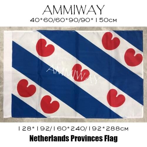 AMMIWAY Netherlands Provinces Friesland Flag Friese Vlag 3ft*5ft Polyester Flying 150*90cm Dutch Polyester Banner