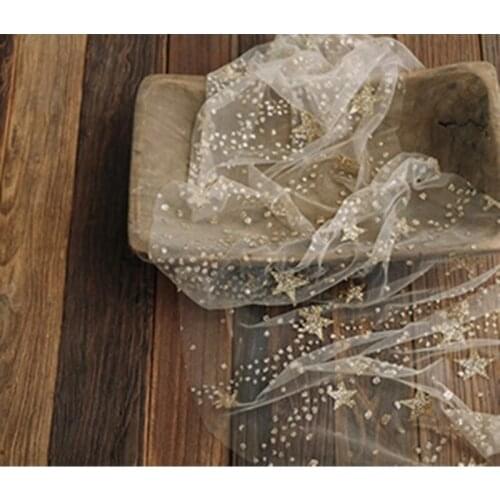 Newborn Photography Props Mesh Yarn Blanket Baby Starry Swaddling Wrap Backdrop
