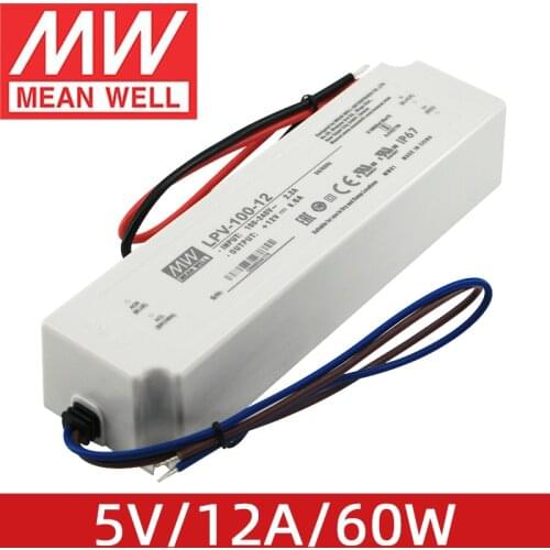 MEAN WELL LPV-100-5 5V 12.0A 60W meanwell High Quality 100W Single Output LED Switching Power Supply