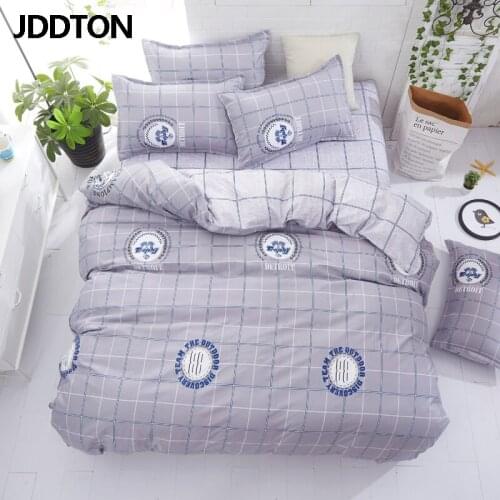 JDDTON 2020 New Light Purple Bedding Sets Simple And Fashion Bed Linen Duvet Cover Set AB Side Bed Sheet Pillowcase Cover BE099