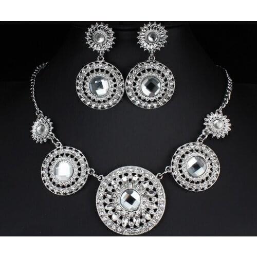 Jiayijiaduo Turkey Jewelry Set Silver Color Round Necklace Earrings For Women Clothing Accessories Fashion dropshipping