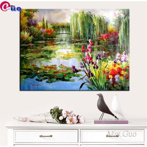 Claude Monet Colorful Water Lily Diy Diamond Painting Mosaic Diamond Picture Full Square Round 5d Diamond Embroidery Sale