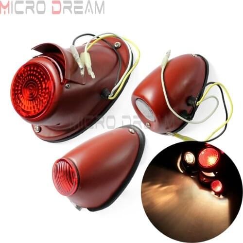 12v Red Motorcycle Rear Brake Tail Light Mudguard Fender Stop Taillight for BMW M72 R12 R51 R75 K750 KS750 Dnepr Ural Sidecar