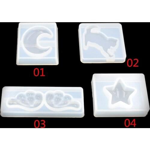 Crystal Epoxy Pendant Silicone molds Mould Free Polishing DIY Handmade Jewelry tools Moon Kitten Wings Five Stars