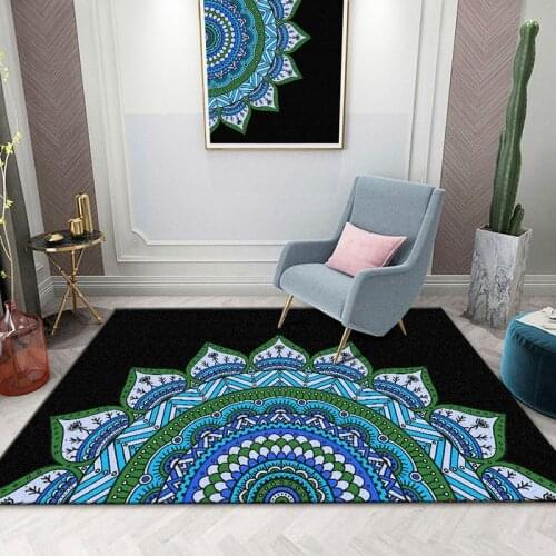 Mandala pattern carpet Square Anti-Skid Area Floor Mat 3D Rug Non-slip Mat Dining Room Living Room Soft Bedroom Carpet