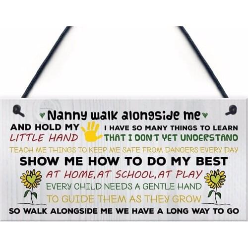 Meijiafei Hanging Wall Plaque Mothers Day Signs for Nan Grandma Nanny Keepsake Birthday Special Sign 10" x 5"