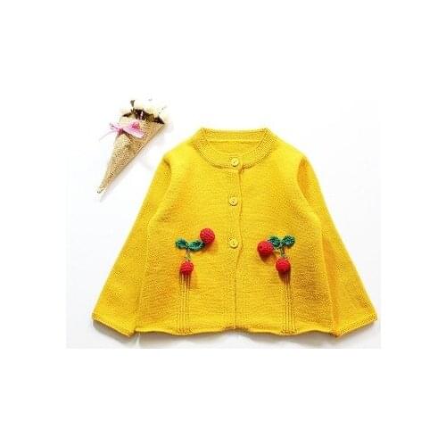 Cute Girls 2018 New Autumn Winter Kids100% Cotton Warm Sweater Solid Top Toddler Baby Children Clothing Knitted Cardigan Sweater