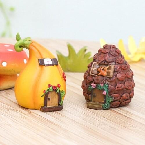 Mini Resin House Fairy Home Garden Decoration House Resin Castle Home Decoration Miniatures DIY Craft Fairy Figurines Micro Gift