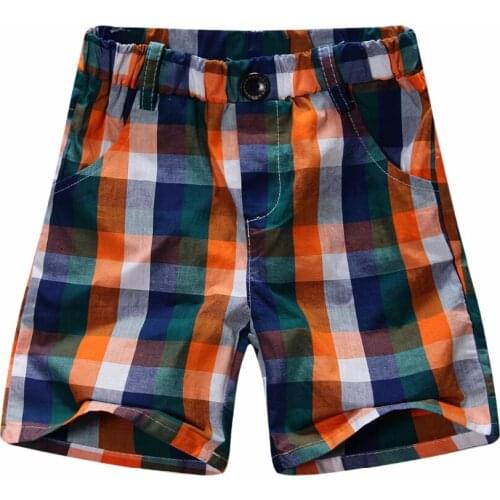 Fashion toddler boy plaid shorts with cotton 100% woven fabric 17BS01 B