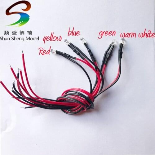 MP1821M 3mm 12V Grain of Wheat led Bulbs Wired Mixed Color R\Y\B\G\W NEW