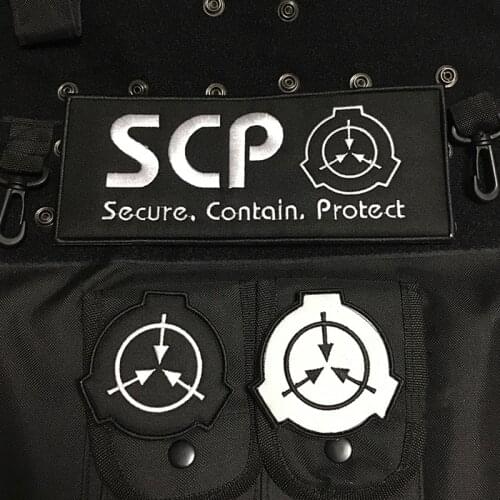Secure Contain Protect Embroidery Patch SCP Foundation Logo Organize Supernatural Biological Containment Applique For Jacket