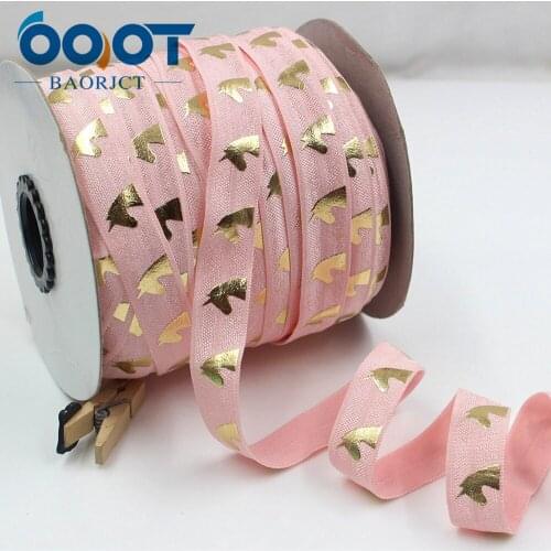 OOOT BAORJCT,17100511, 5/8'' 16MM Bronzing elasticity Ribbon , 10 yards DIY handmade hair accessories Material , free shipping