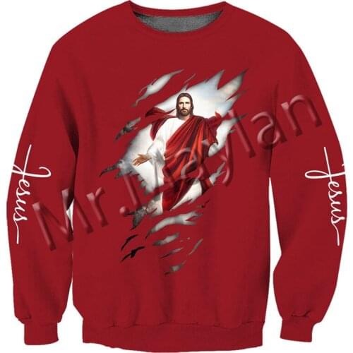 Harajuku Premium God Christian Catholic Jesus Retro Men Streetwear Funny Pullover 3DPrint Unisex Tshirt Zip/Hoodie/Sweatshirt S7