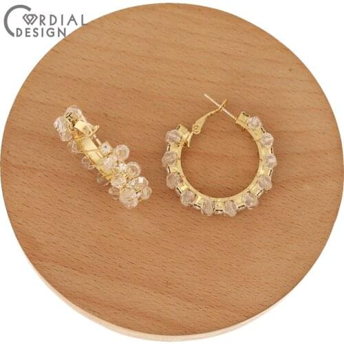 Cordial Design 20Pcs 32*34MM Crystal Earrings Stud/Jewelry Accessories/Hand Made/Earring Findings/DIY Making/Jewelry Findings