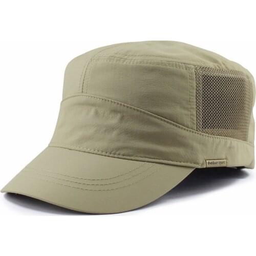Oversize Mesh Flat Top Cap Adult Summer Outdoor Thin Polyester Peak Hat Men and Women Big Size Military Army Cap 55-60cm 60-66cm