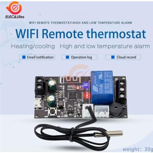 DC 6-30V Remote WIFI Thermostat High Precision Temperature Controller Module Cooling And Heating APP Temperature Collection