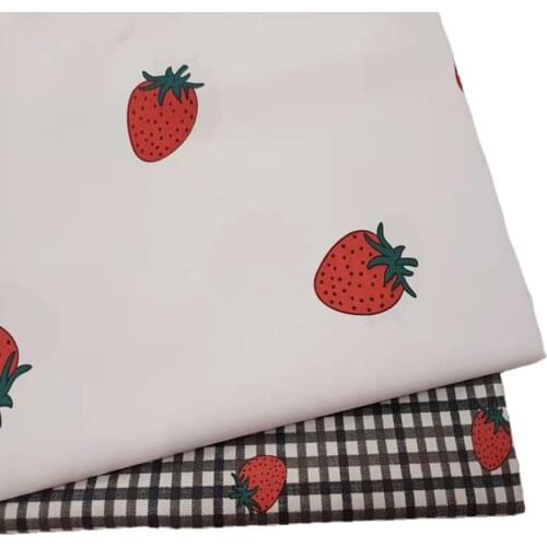 Strawberry baby cotton twill Fabric by meter DIY Sewing Tissue Needlework Material for kids and dolls