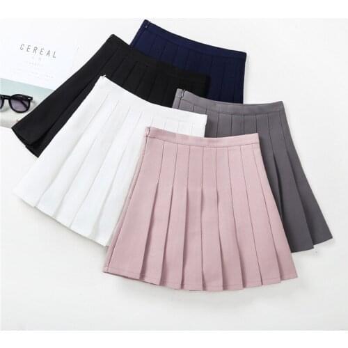 New Spring and Autumn 3-15 years old girl elastic waist pleated skirt school uniform student skirt