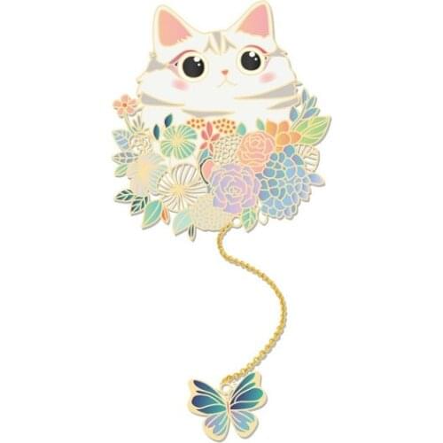 Cute Cartoon Cat Bookmarks, Stationery, Student Gifts, Decorations, Pendants, Exquisite Cat Gifts, Metal Bookmarks