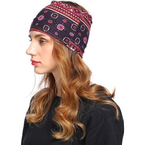 Vintage Flower Headband Elastic Hair Bands Floral Bandana Women Turban Street Turbante Mujer Punk Headwrap Girl Hair Accessories