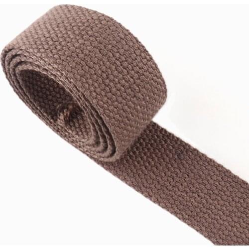 1inch/25mm Brown Heavy Weight Webbing Fabric Belt Cotton Webbing Handbag Handles Polyester Webbing Purse Key Fob Nylon Strap