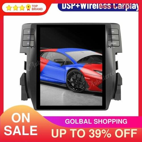 128G Android 9.0 For Honda Civic 2016-2019 Tesla Vertical Screen Car GPS Navigation Stereo Head Unit Multimedia Player Carplay