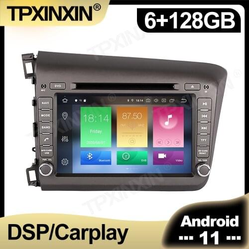 128GB Android 11 Car Radio For Honda CIVIC 2012 - 2015 Multimedia Auto Video DVD Player Navigation Stereo GPS 2 din Accessories