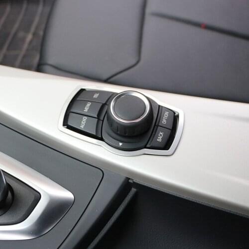 Car Multimedia Button Decoration Circle Trim Sticker For BMW X1 X3 X5 X6 E70 E83 E90 E91 F15 F16 F20 F21 F30 F10