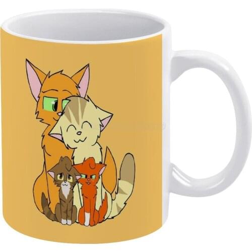 Firestars Happy Family White Mug 11oz Ceramic Tea Cup Coffee Mug Friends Birthday Gift Cats Animals Firestar Squirrelflight Lea
