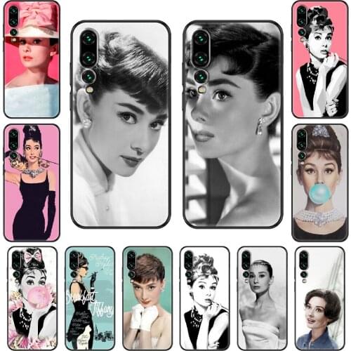 Audrey Hepburn Phone case For Huawei P 8 10 20 30 Smart Plus 2019 Z Lite Pro 2017 2019 black silicone cell cover painting cover