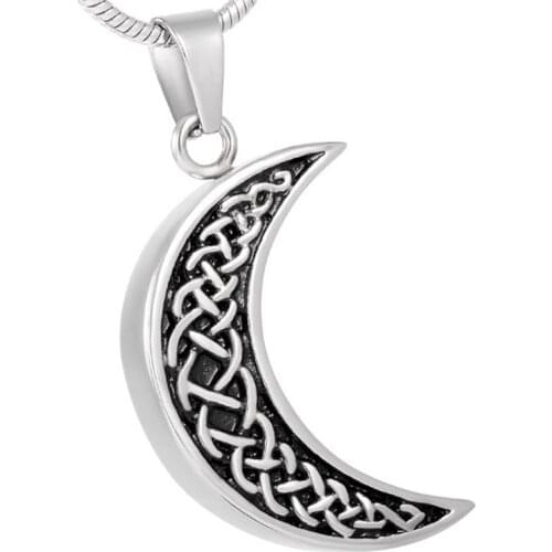 CMJ8226 10pcs/lot Moon Ashes Keepsake Necklace High Grade Stainless Steel Cremation Urns Neckalce Memorial Pendant Wholesale