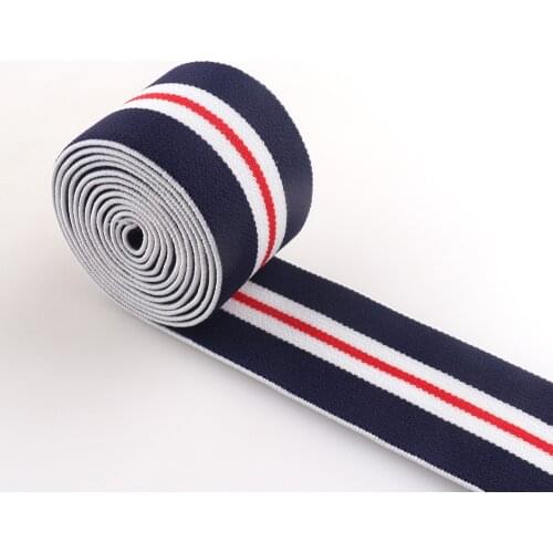 38mm elastic webbing Nylon navy blue striped 1.5“ elastic ribbon strap soft elastic band Garment accessories Waistband
